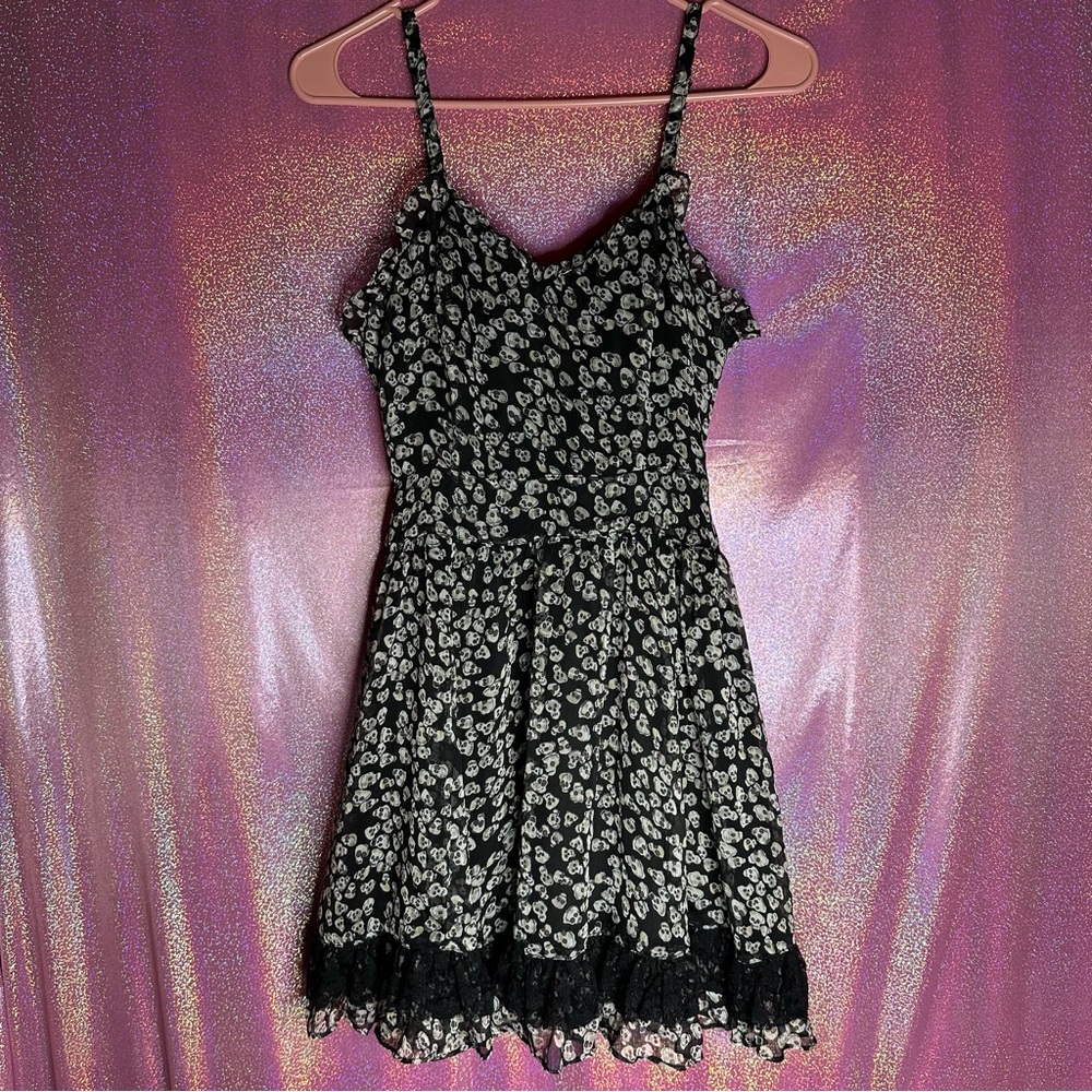 Tripp NYC Daang Goodman Sookie Dark and Sweet Chiffon Lace Skull Dress